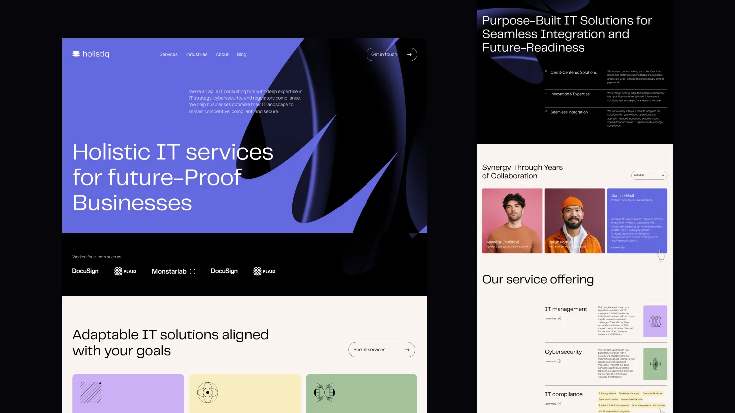 Holistiq IT consulting website landing page