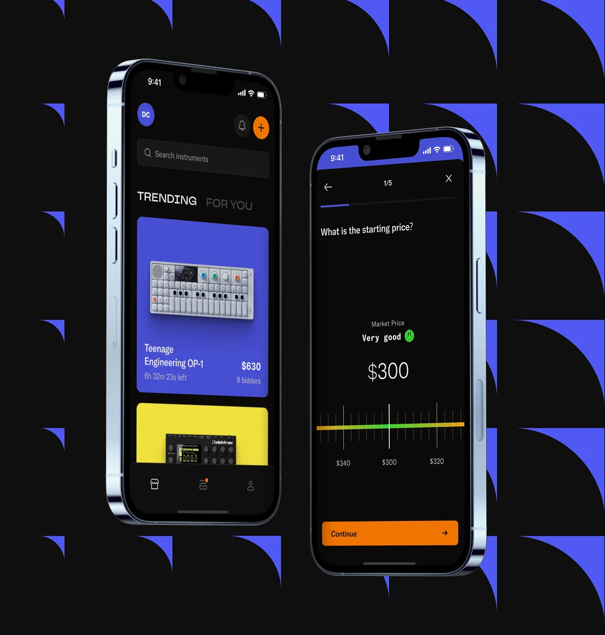 Mobile marketplace concept for musical instruments
