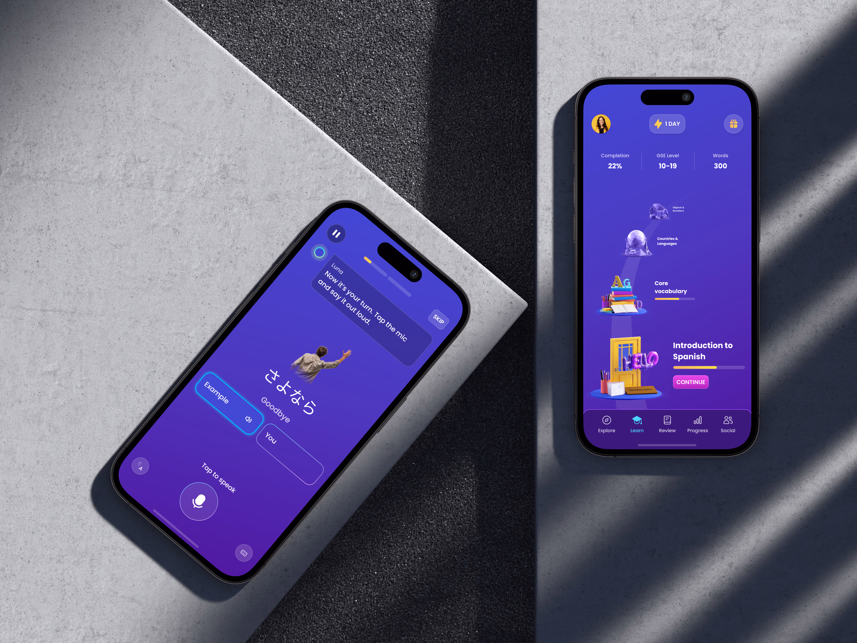 Mondly redesigned learning app screens